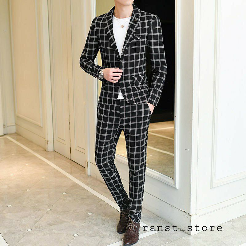 JAS PRIA KOREA / BLAZER PRIA MOTIF KOTAK / BLAZER PRIA KOREA / JAS PRIA OPA / BLAZER KOTAK /JAS MOTI