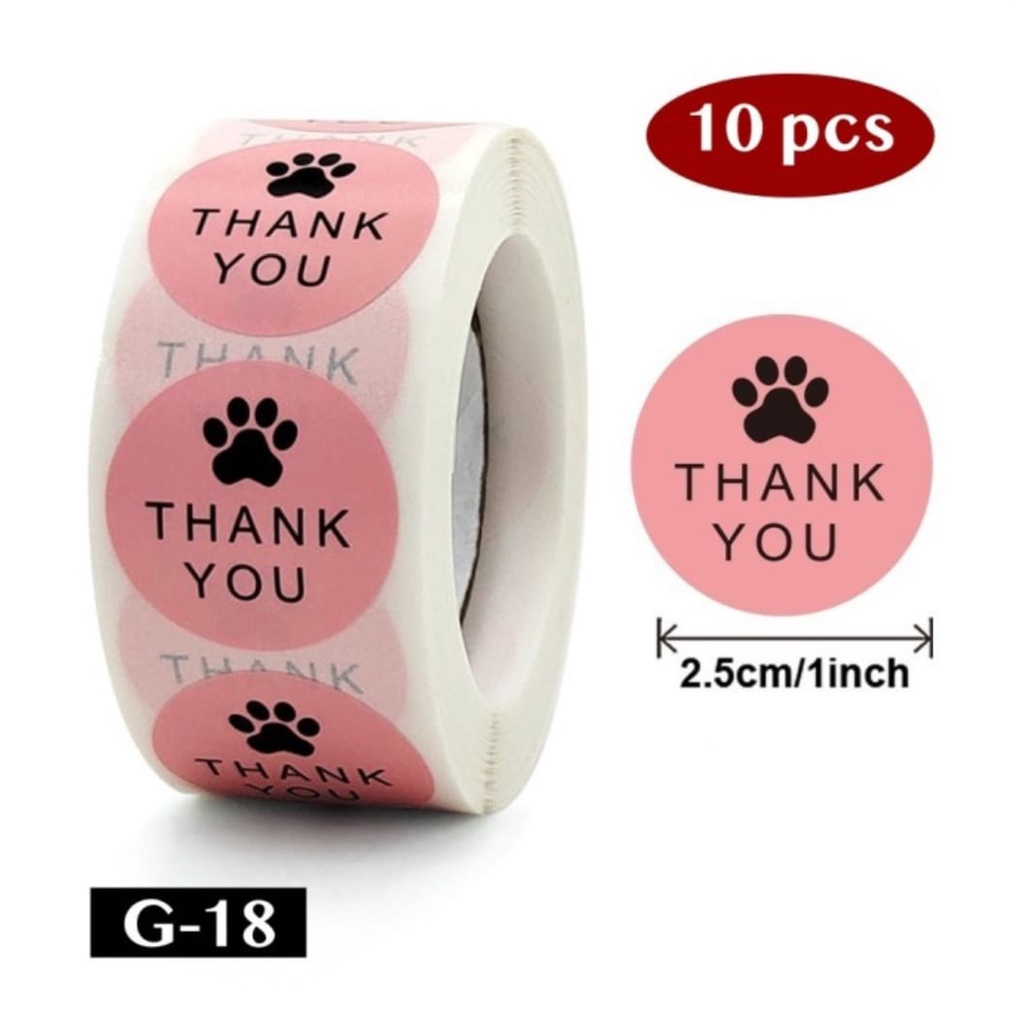 

STIKER THANK YOU 10 PCS Warna Pink