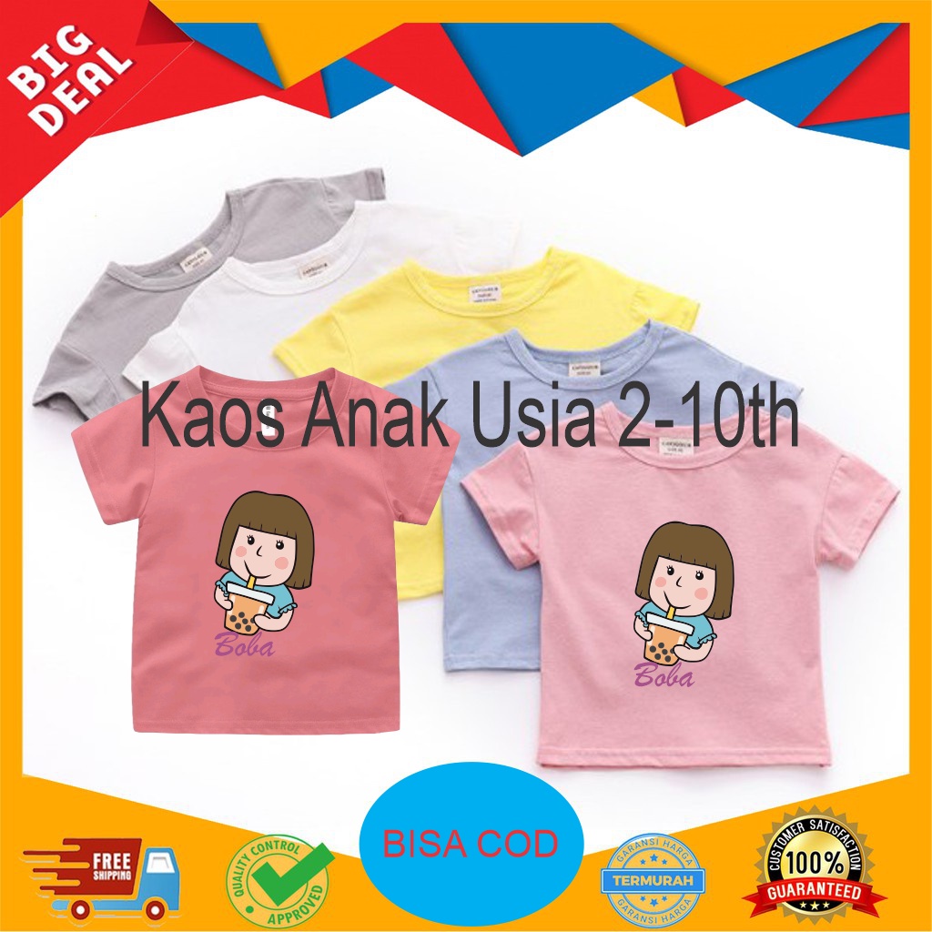 KAOS ANAK PEREMPUAN BO-BA COTTON SABLON DIGITAL