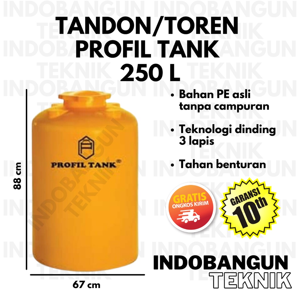 Tandon Toren Tangki Air Profil Tank 250 Liter TDA Harga Murah Garansi 10 Tahun Original Berkualitas