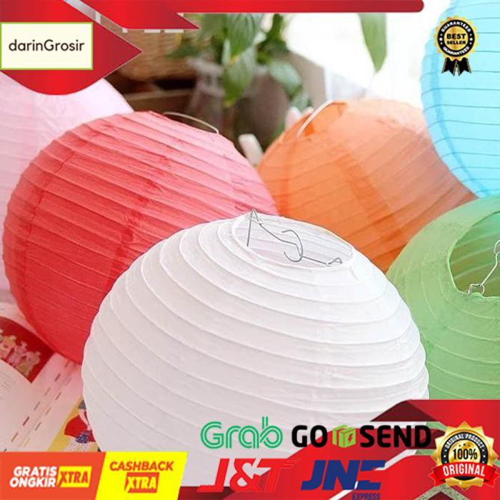 Lampion/Lampion Warna/Lampion Pesta/ Lampion Imlek/Lampion Polos 20Cm - Biru Muda