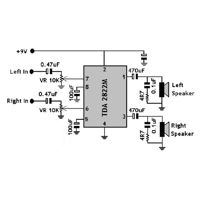 IC TDA2822M TDA2822 SMD SOP-8 LOW VOLTAGE STEREO POWER AMPLIFIER