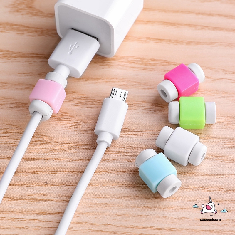 5pcs Simple Candy Color Pelindung Kabel Data / Charger USB untuk iPhone / Samsung