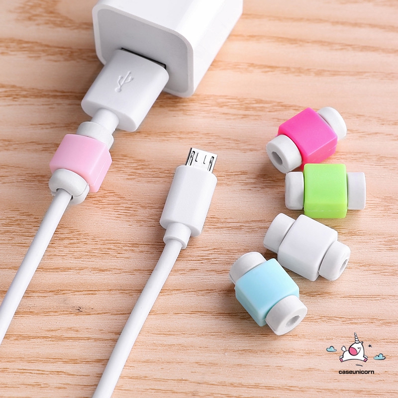 5pcs Simple Candy Color Pelindung Kabel Data / Charger USB untuk iPhone / Samsung