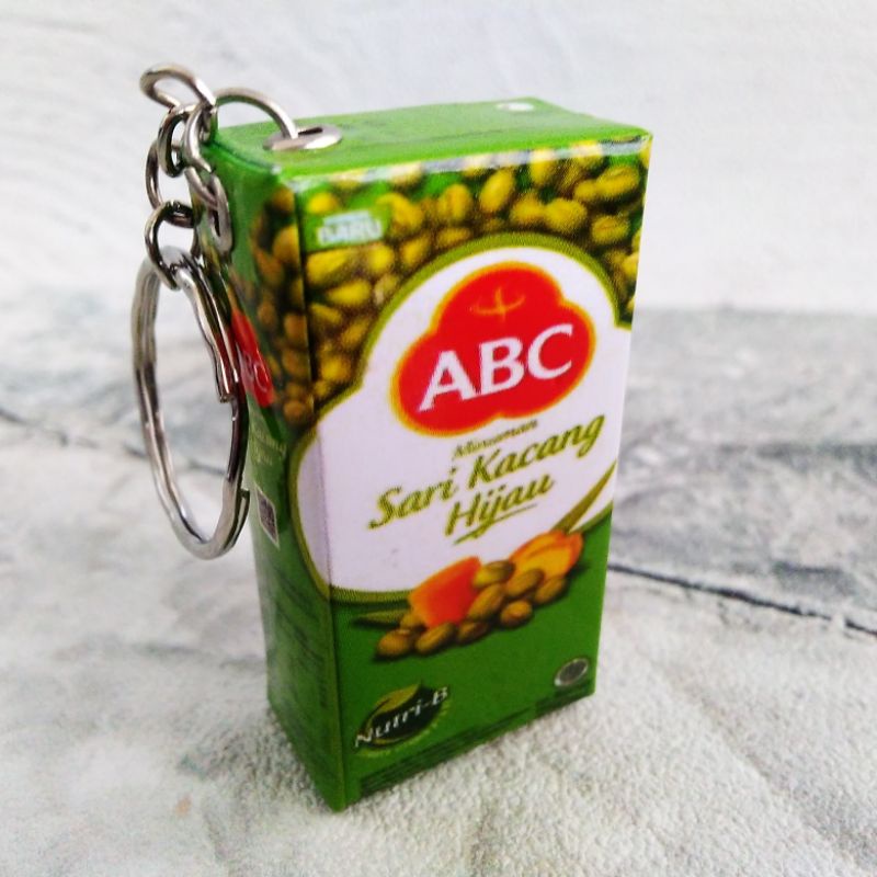 GANTUNGAN KUNCI UNIK MURAH MINIATUR KOTAK MINUMAN-Sari Kacang Ijo