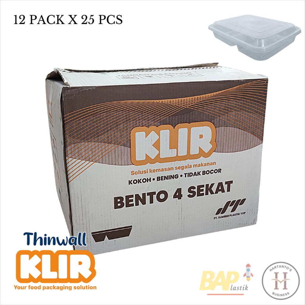 Thinwall Bento 4 Sekat 1 DUS 12 Pack KLIR - DOME
