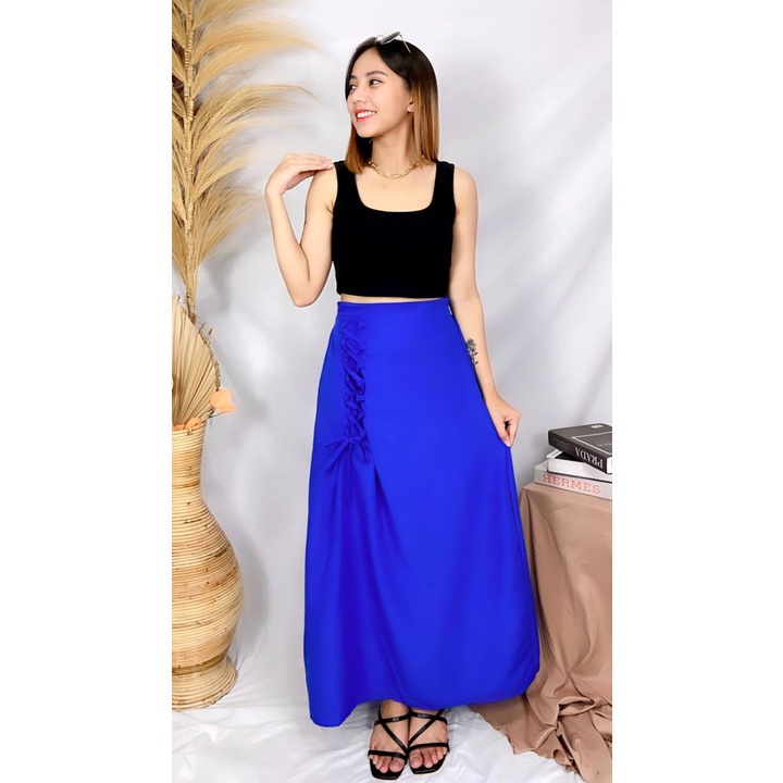 BEFAST - ZRX OOTD Blouse YUERA / ROK AESTHETIC SIMPUL / Alenaa skirt / Bawahan Rok Maxy Wanita / Rok Keluaran Terbaru 2022 / Trendy / Fashion Rok Ala Korean Style Wanita / Outfit Hangout Wanita Modis / Rok Serut Polos Casual / Terlaris