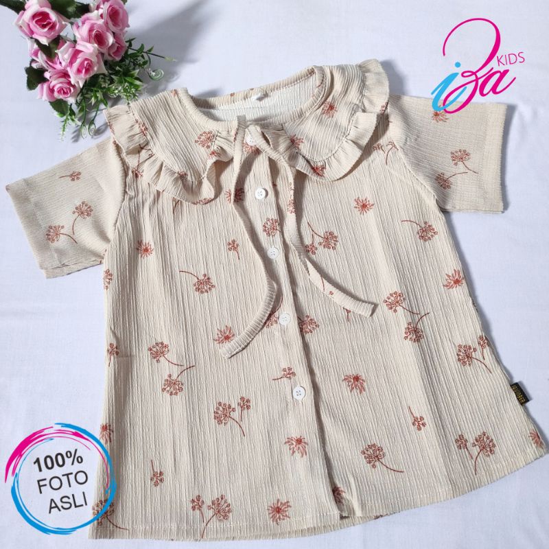 Baju Anak Kemeja Vintage Perempuan Atasan Kerah Ruffle 4 8 Tahun