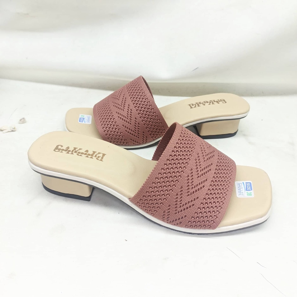 SAKAKI HEELS 3CM -  Sepatu Sandal Wanita RAJUT IMPORT Pesta remaja terbaru higheels 3cm main kekinian new bernike IMPORT ORIGINAL hak hell sedang OF33.