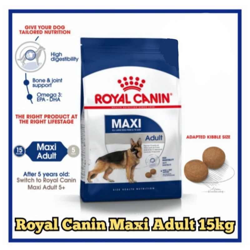 Grab Gojek Royal Canin Maxi Adult 15kg Makanan Anjing Ras Maxi Dewasa
