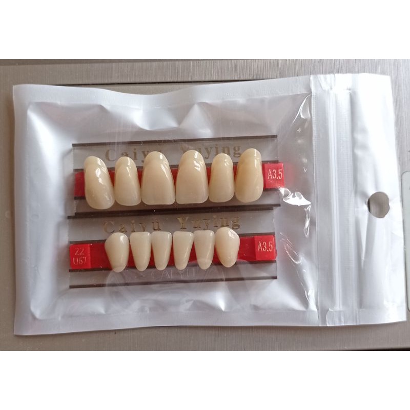 GIGI PALSU CAIYU ANTERIOR UKURAN JUMBO no. 501/503 - DEPAN ATAS & BAWAH (A3,5) MURAH TERBARU