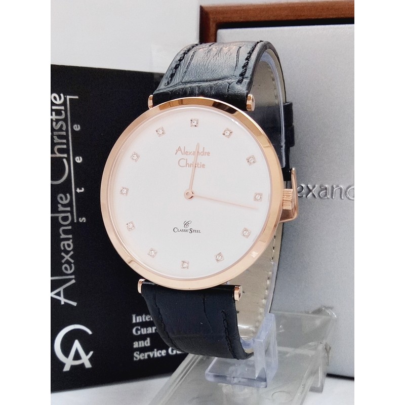 Jam Tangan Pria Alexandre Christie AC 8540 MH BLRGWH Original Kulit