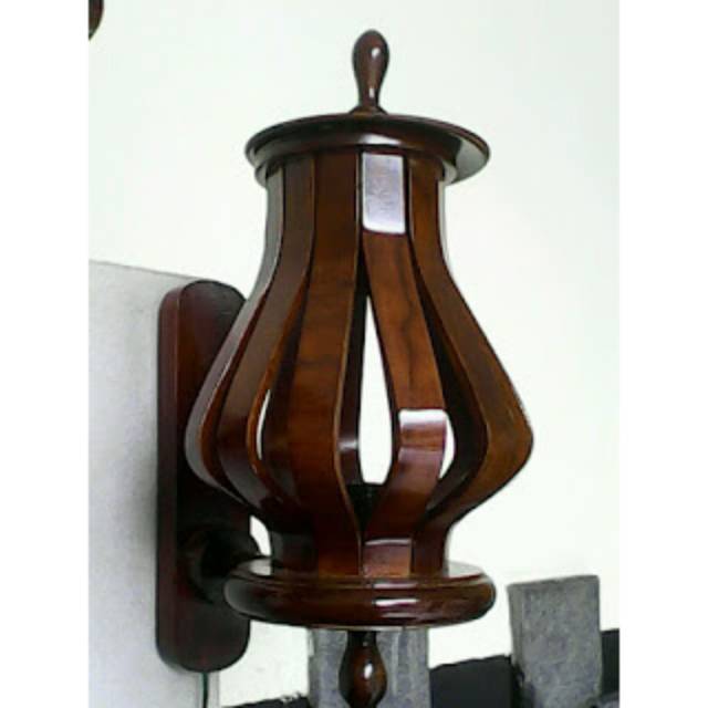  LAMPU  TEMPEL DINDING  DARI  KAYU  JATI ASLI Shopee Indonesia