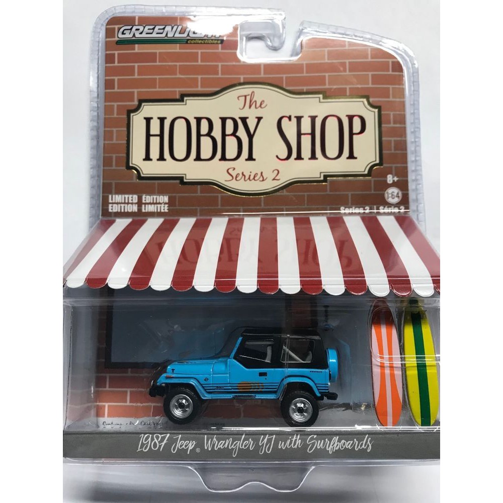 Greenlight The Hobby Shop Serie 2 1987 Jeep Wrangler YJ mit Surfbretter 