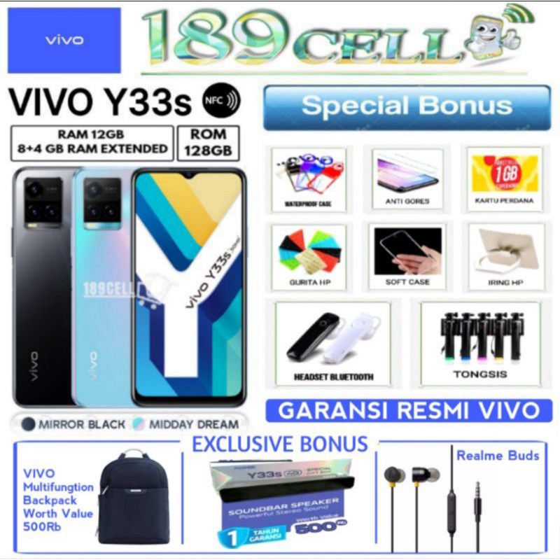 VIVO Y53S 8/128 Y53 S | Y33S RAM 8/128 GB | Y20sG 4/128 | Y02T 4/64 GARANSI RESMI VIVO INDONESIA