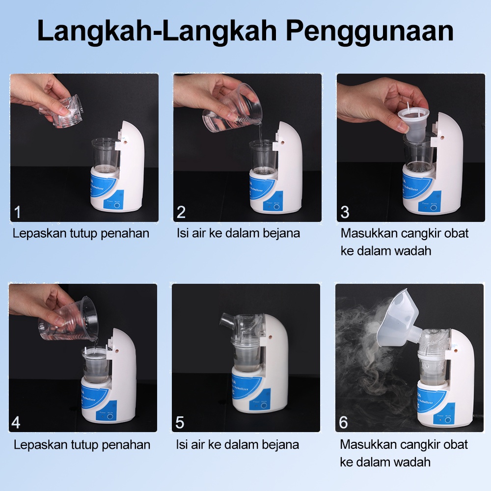 Nebulizer Inhaler Alat Terapi Pernafasan Ultrasonic Inhale Nebulizer Bantu Asma MY-520A Inhaler Nebulizer Anak  Lansia Bayi Alat Kesehatan