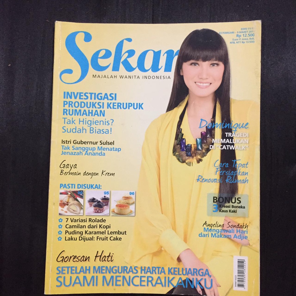 [Preloved] Majalah Sekar. Cover: Dominique Diyose. Edar : 23 Februari - 09 Maret 2011