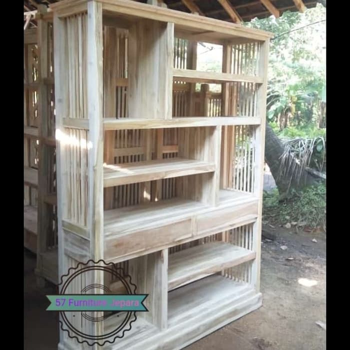  Rak  lemari  buku jati rak  tempat hiasan  Boneka Tas 