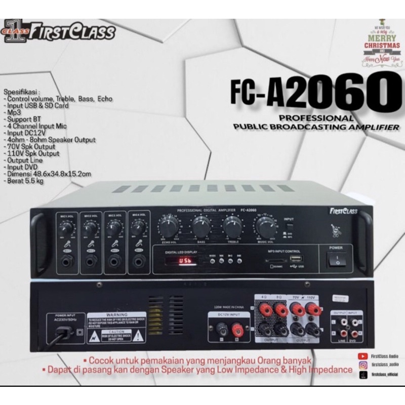 Amplifier Toa Firstclass FC A2060 Amplifier Corong Masjid