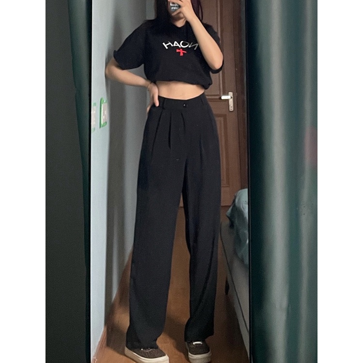 Celana Panjang Hitam Wanita Korean Style High Waist Celana Kulot Terbaru Pants