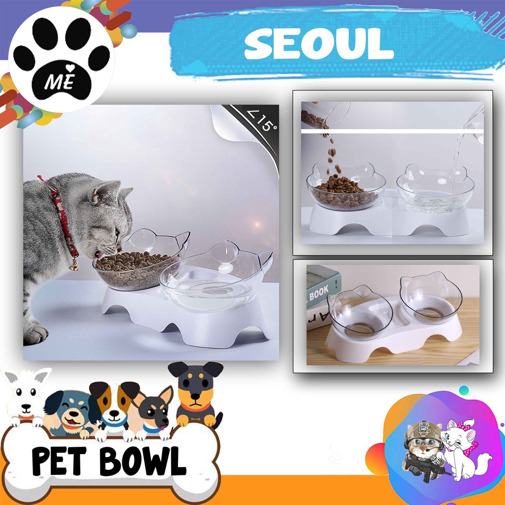 Pet Bowl Anti Slip &quot;NECK PROTECTION SEOUL&quot; Tempat Makan Minum Hewan