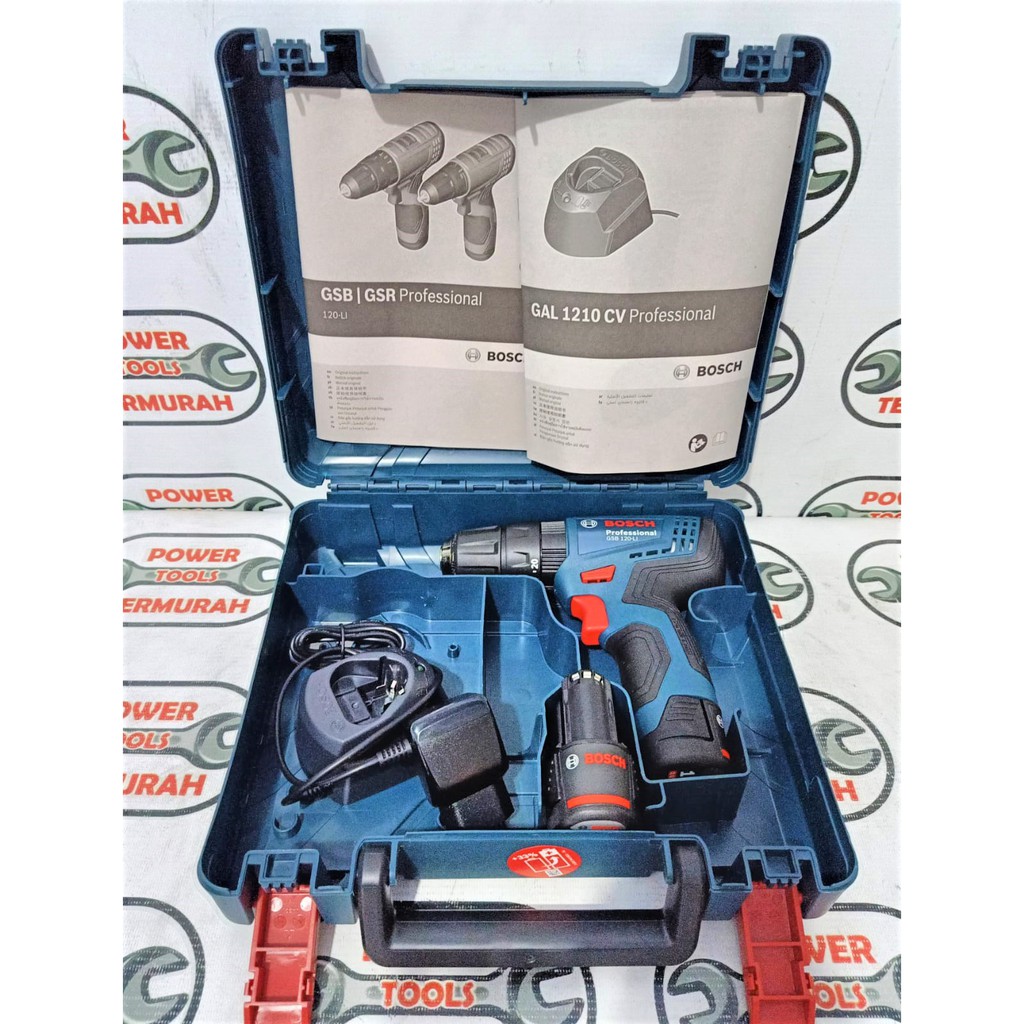 BOR CHARGE BOSCH GSB 120-LI CORDLESS IMPACT DRILL BOR BATERAI TEMBOK