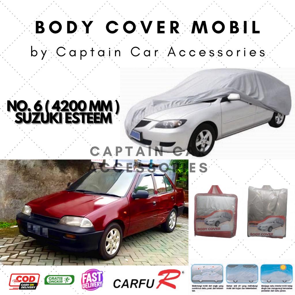 Body Cover Sarung Mobil Sedan No. 6 Suzuki Esteem Aksesoris Mobil Eksterior Silver Coating