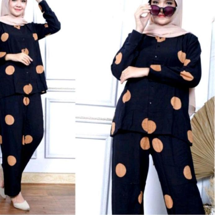 ★ Setelan Wanita motif polkadot // One Set Polkadot // Set Wanita //Tie Dye // Setelan Rayon. ♚