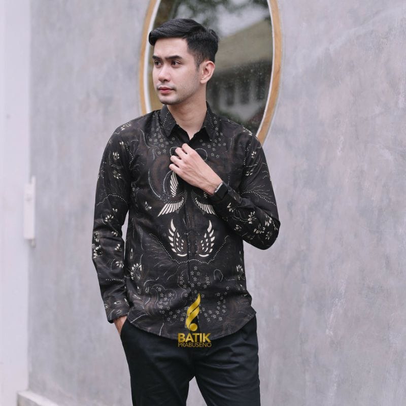 SAWONGGALING Kemeja Batik Slimfit Premium Full Furing Batik Trendy 206 Lengan Panjang