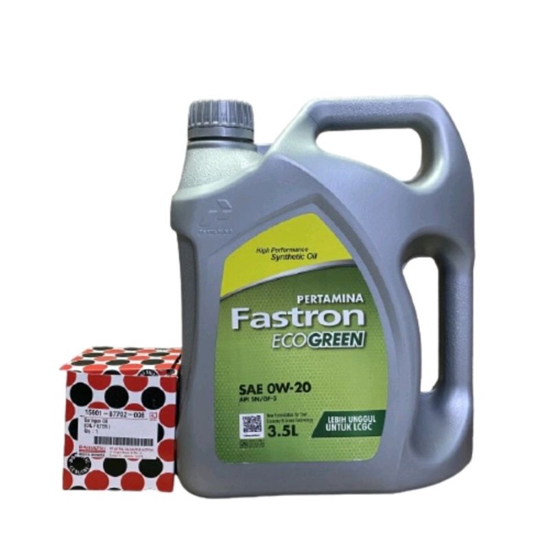 paket oli fastron ecogreen lcgc sae 0w-20+filter oli daihatsu cayla sigra ayga ayla original