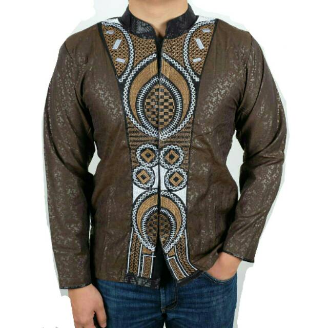 Supplier grosir muslim fashion cowok baju koko kemeja bordir modern motif katun bahan adem murah 12