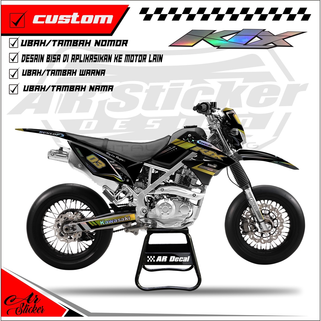 Decal Hologram Chrome Pelangi KLX Lama, KLX Old - Dekal stiker Full Body KLX L / KLX S 016