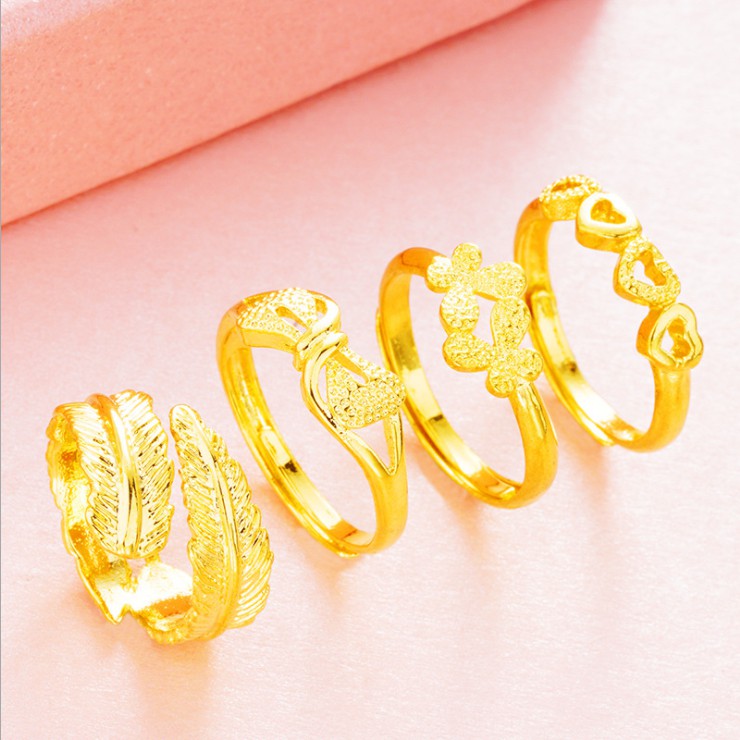 Cincin Open Ring Bentuk Bunga Warna Emas Untuk Wanita Shopee