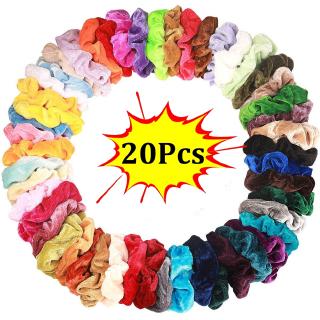 Ikat Rambut Ponytail Elastis Bahan Velvet Warna Polos Gaya Ikat Rambut Ponytail Elastis Bahan Velvet Warna Polos Gaya