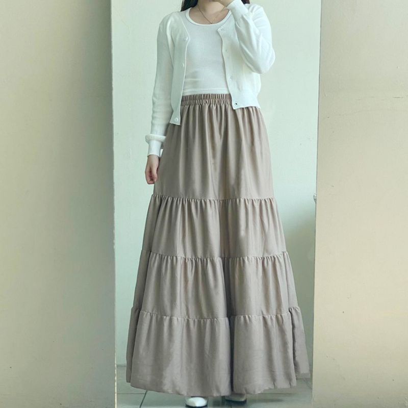 ROK SUSUN MAXI SKIRT // ROK PREMIUM // ROK WANITA TERBARU