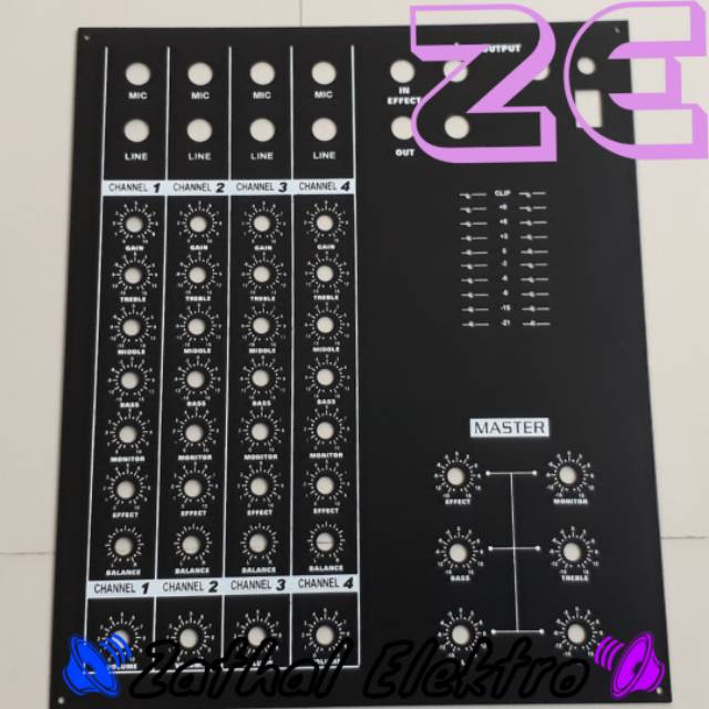 Panel Atas Audio Mixer 8 Potentio 4 Channel