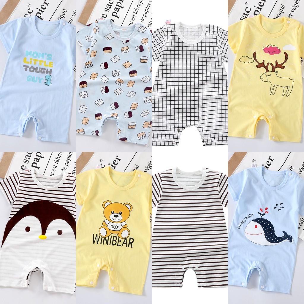 BABY STORE01 - ROMPER BAYI LAKI-LAKI/PEREMPUAN LENGAN PENDEK TULISAN BABY JUMPER PAKAIAN BAYI