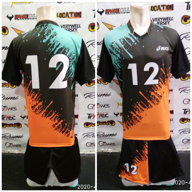 Jersey baju voli Asics printing original