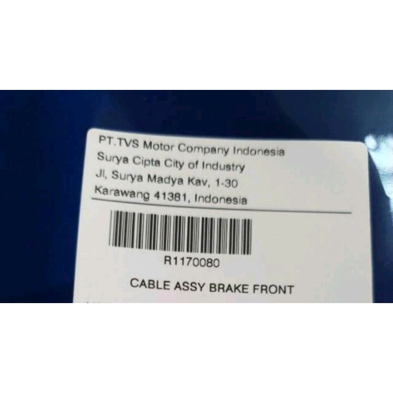 Kabel Rem Neo TVS  ( cable assy brake front )