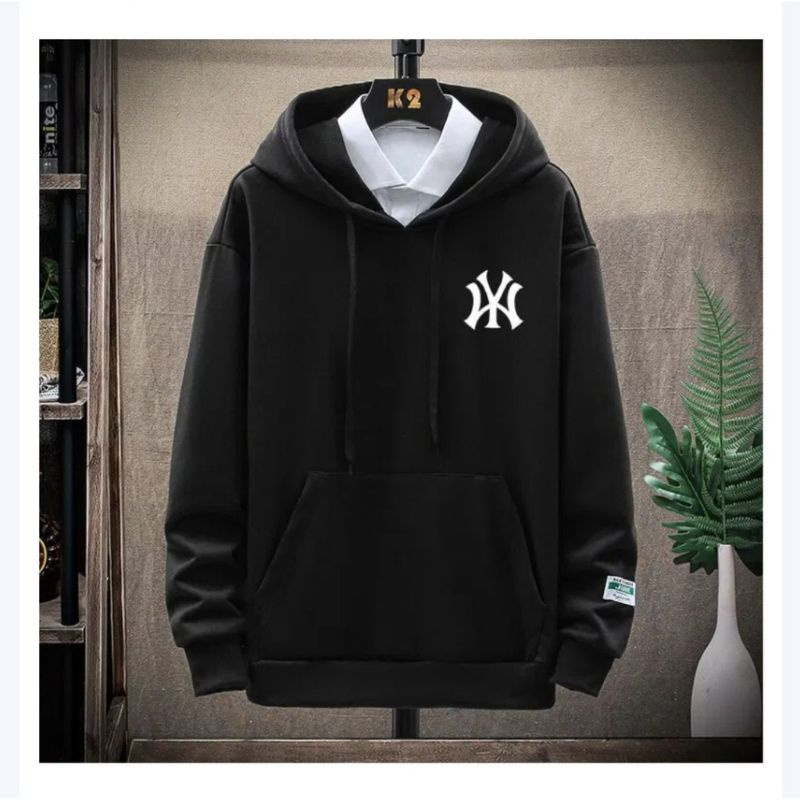 sweater hoodie logo WY pria wanita size M-L-XL-XXL BISA WANITA PRIA BIRU Navy