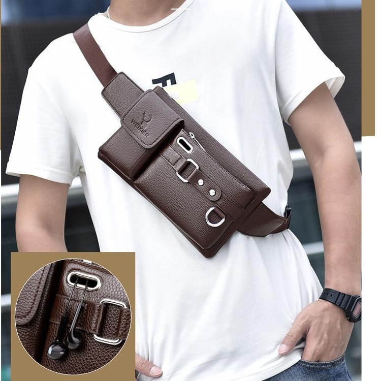 9T0 WEIXIER 8117 Tas Waistbag Selempang Pria Wanita Kulit PU