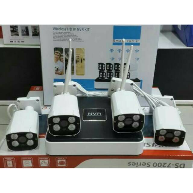 PAKET CCTV 4CHANEL WIRELES FULL OUTDOOR/CAMERA IP TANPA TARIK KABEL