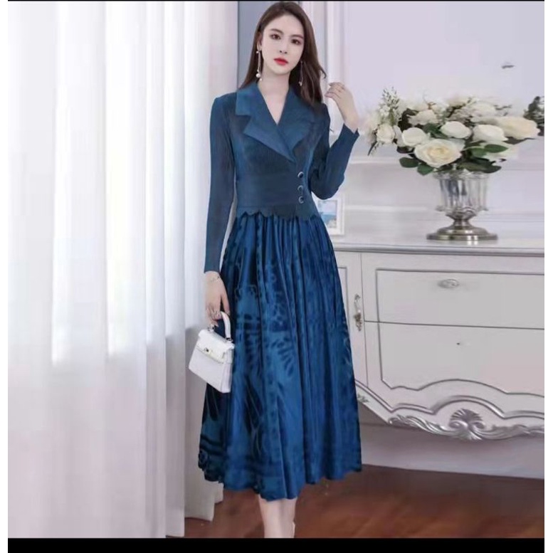 dress plisket premium bangkok/ dress plisket velvet / dress plisket kekinian