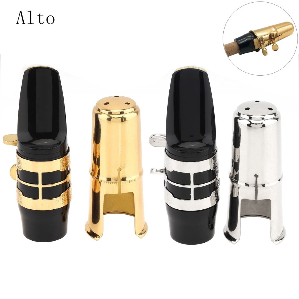 Mouthpiece Saxophone Alto bE 2 Warna Motif Ukiran Bunga Bahan Kuningan Lapis Emas / Silver