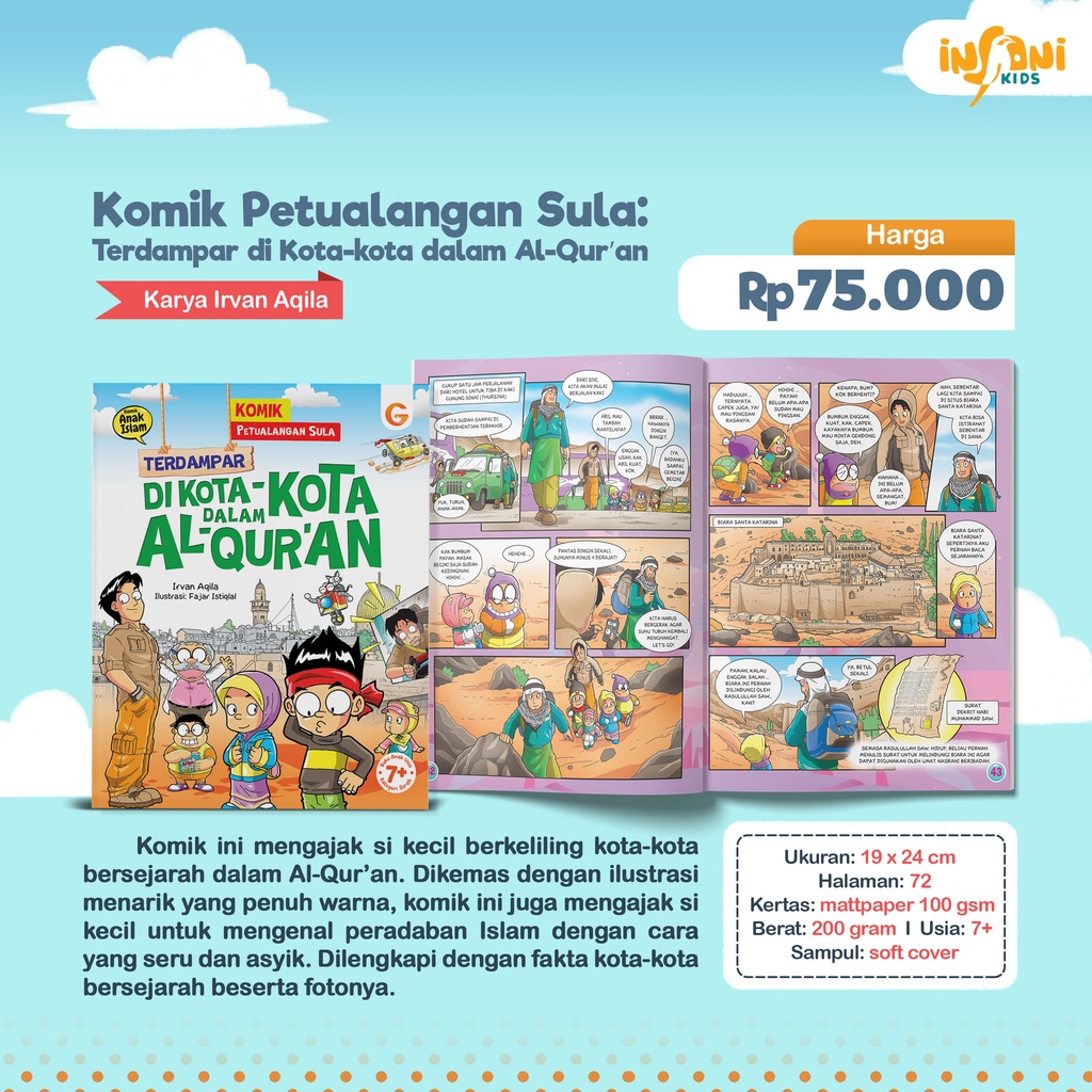 Buku Komik Petualangan Sula:Terdampar di Kota-Kota Dalam Al-Qur`an - Gema Insani 100% Original