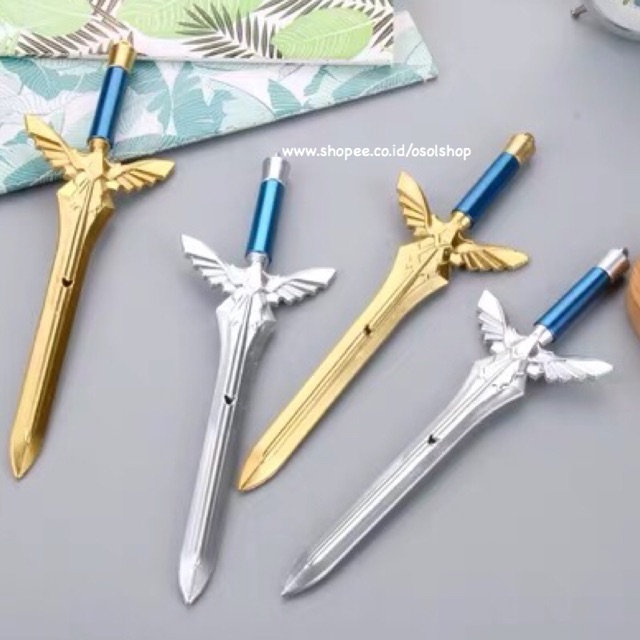 SATUAN Pulpen Pedang senjata / pisau gel pen mobile legend / ecer bolpen lucu unik murah souvenir-1