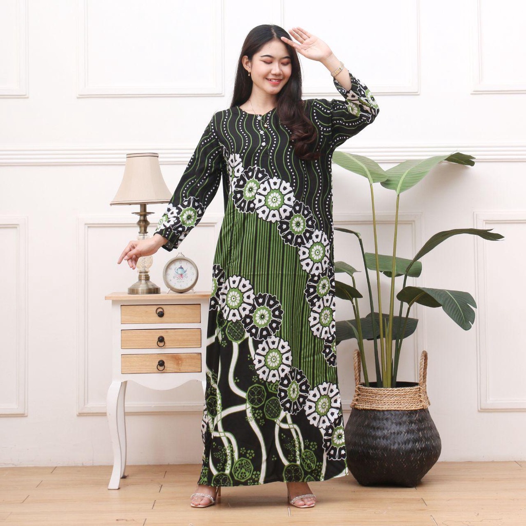 Longdres Batik VALERIE Daster busui  Baju batik  Baju tidur  Dress batik