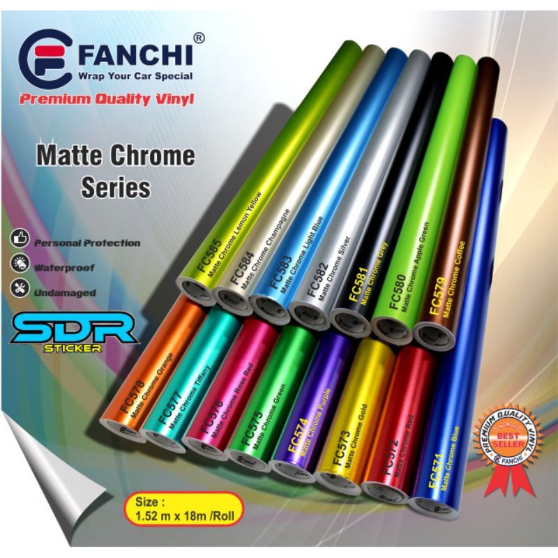 Stiker skotlet motor/mobil Merk Fanchi matte ( doff ) [ per meter ] skotlet