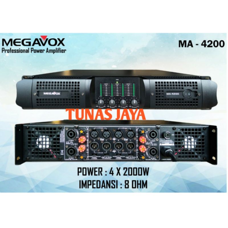 POWER 4 CHANNEL MEGAVOX MA-4200 / MEGAVOX MA4200 / MEGAVOX MA 4200 ORIGINAL