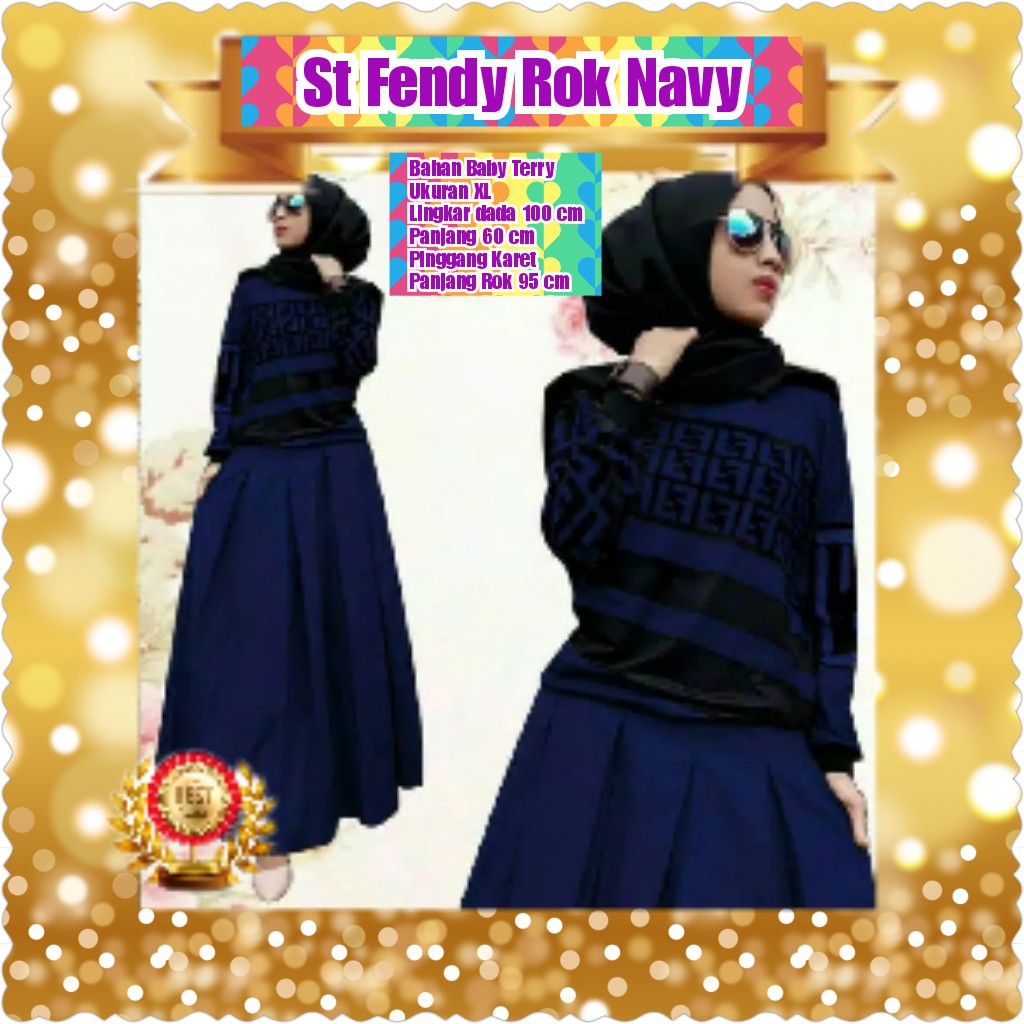 ST FENDY ROK CREAM / SETELAN WANITA MUSLIM/TERPOPULER/TERLARIS/TERMURAH/KONDANGAN/PESTA